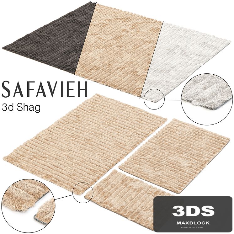SAFAVIEH 3D SHAG SET