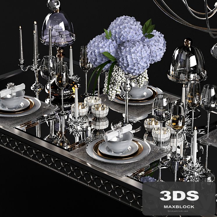 Sophie Mirrored Dining Table_set