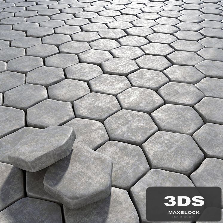 Old paving hexagon
