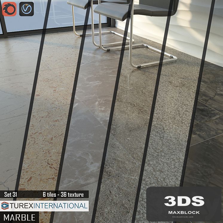 TUREX INTERNATIONAL Marble Tiles Set 31