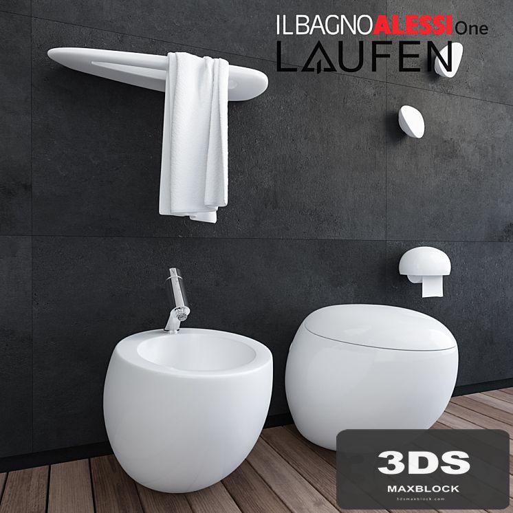 Laufen Il Bagno Alessi One toilet, bidet and accessories