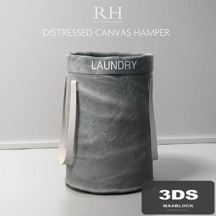 Restoration Hardware Distressed Canvas Hamper