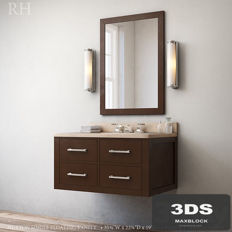 HUTTON SINGLE FLOATING VANITY Espresso