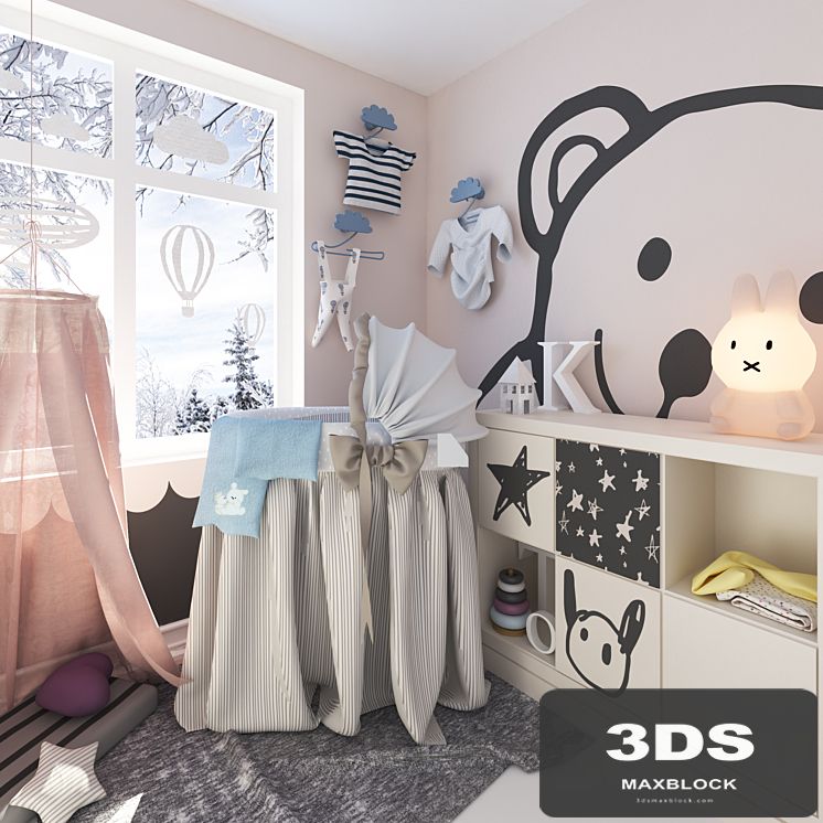 Set for children with cradle