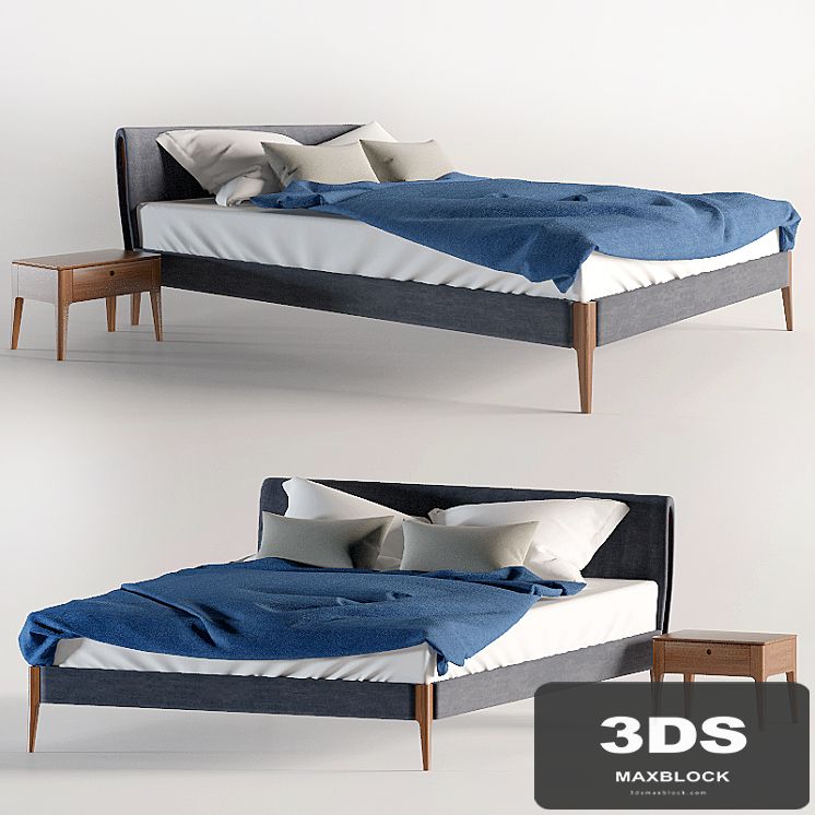 The bed and nightstand Gruene Erde