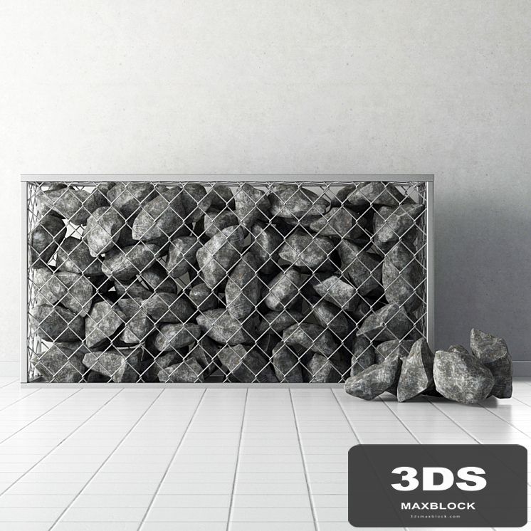 Gabion of rock stones