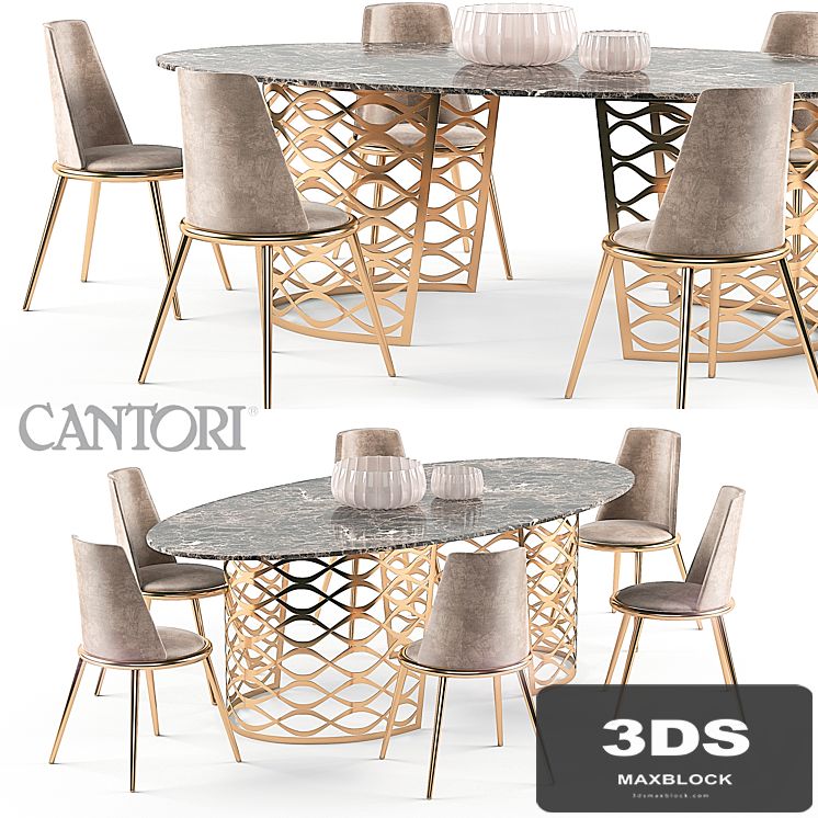 Isidoro table Aurora chair set