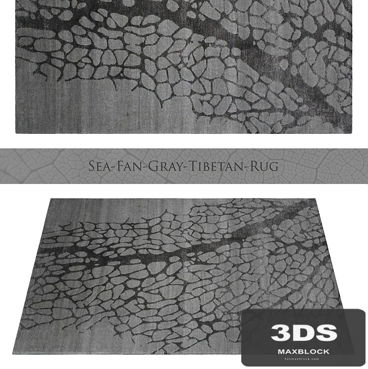 Sea Fan Gray Tibetan Rug
