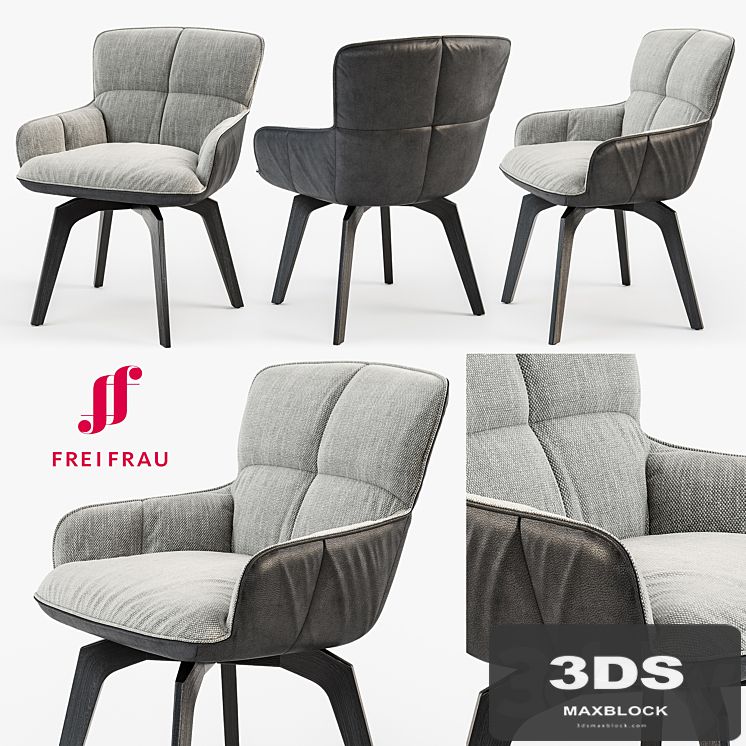 Freifrau Marla armchair low wooden frame