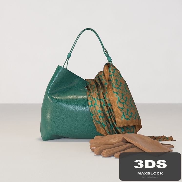 Bag with a scarf and gloves.