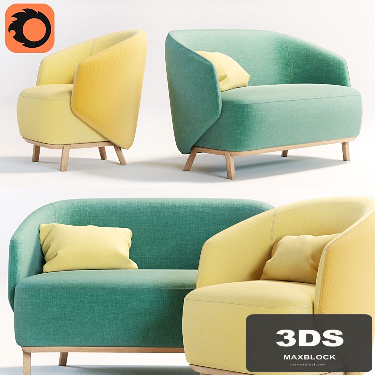 CONCHA Armchair &amp; CONCHA Small sofa