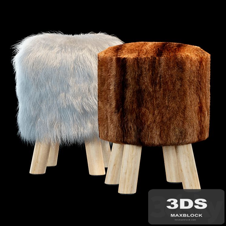 Faux Fur Stool