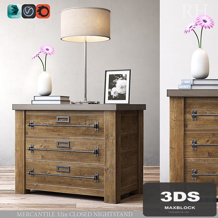 MERCANTILE 32in CLOSED NIGHTSTAND