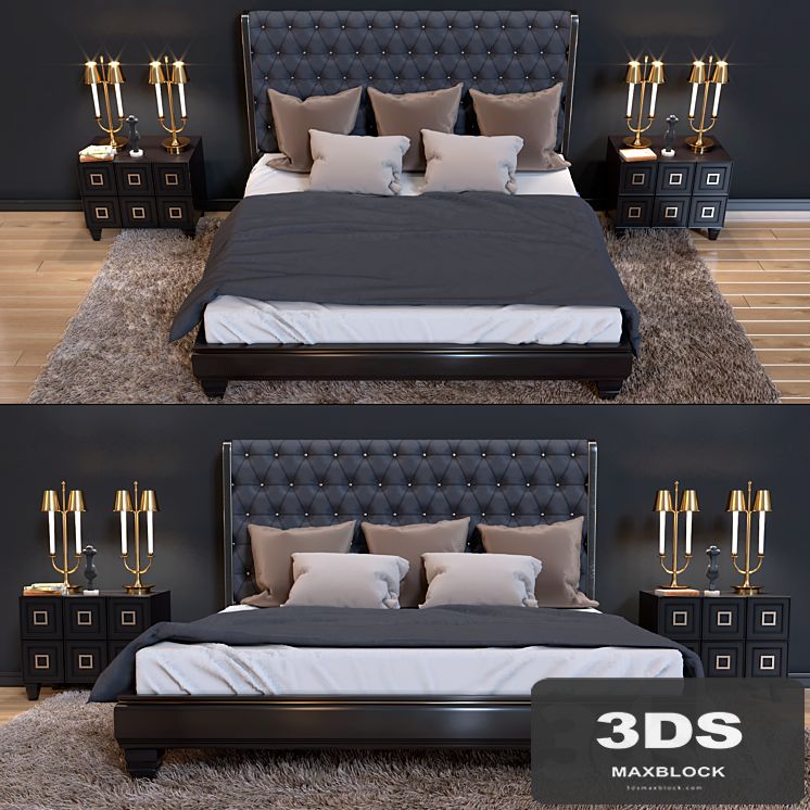 Bed and bedside table Ferre Home