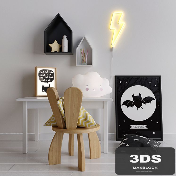 Decorative set in the nursery for a boy