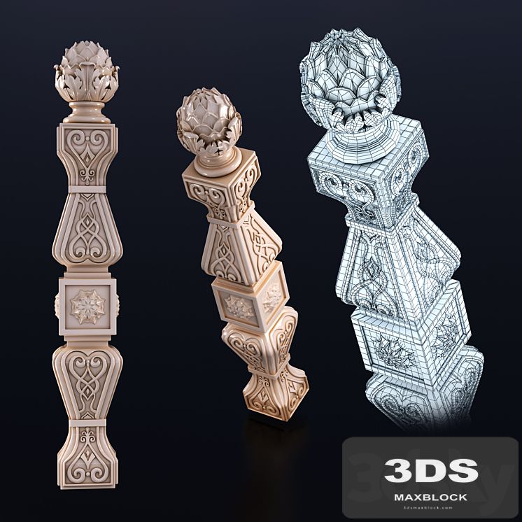 Baluster pine cones