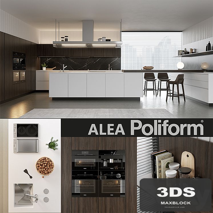 Kitchen Poliform Varenna Alea 4 (vray GGX, corona PBR)