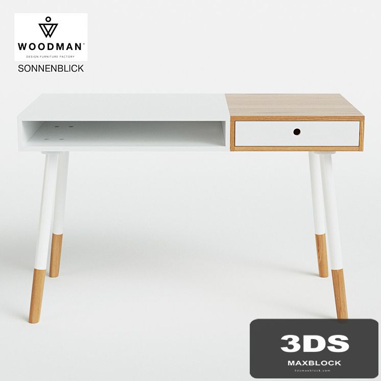 White desk Sonnenblick in Scandinavian style
