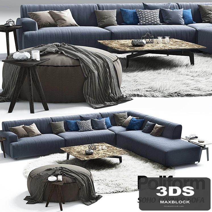 Poliform Soho corner sofa_Elise_Mad_Tribeca_Coffe Table