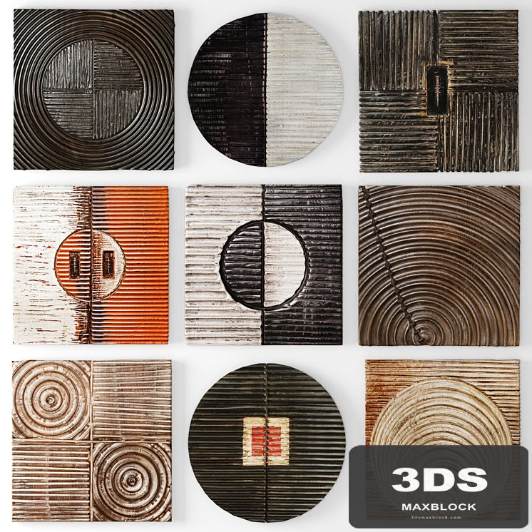 Wood Wall Sculpture by Kipley Meyer, picture, wooden picture, wall decor, wood carving, abstraction, set, circle, carved wall decor, eco design