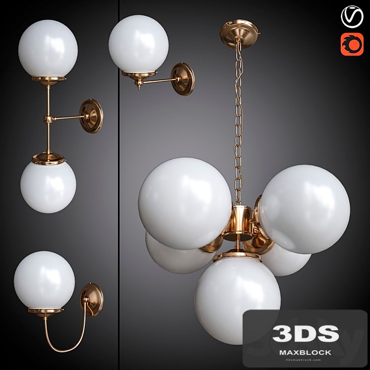 Chandelier and sconce set MULLAN