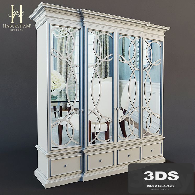 East Hampton Display Cabinet with Mirrored Doors