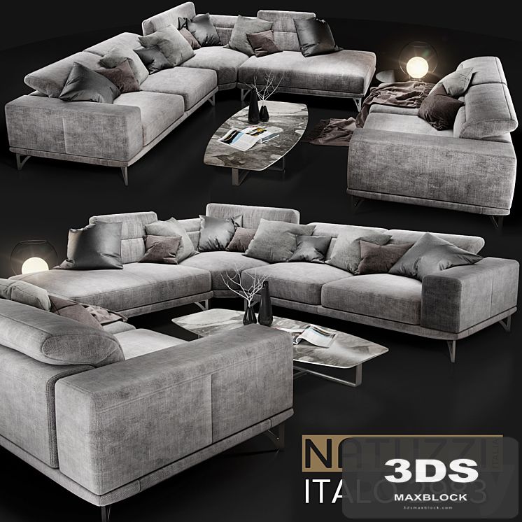 Sofa NATUZZI Italo 2983 grey
