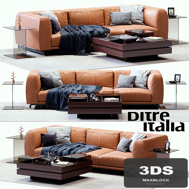 DITRE ITALIA St. Germain Leather Sofa