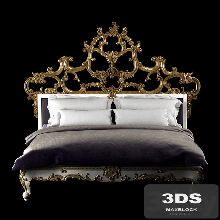 Venetian king gold decorated bed