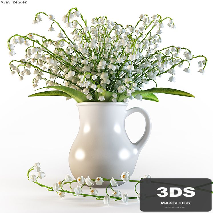 Bouquet of lilies of the valley in a jar