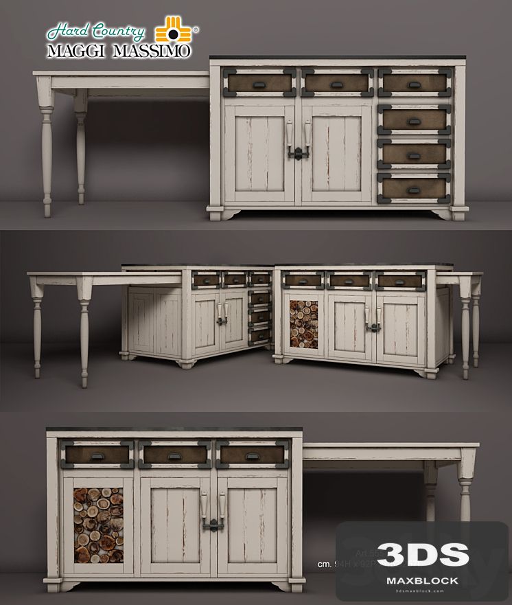 Buffet island with additional roll-out table Maggi Massimo