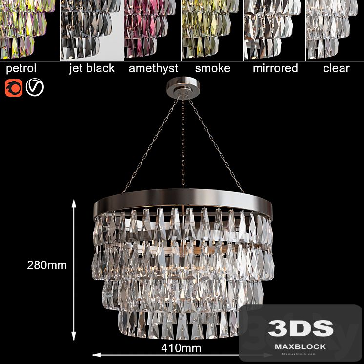 Chandelier Shallow Chandelier with Crystal
