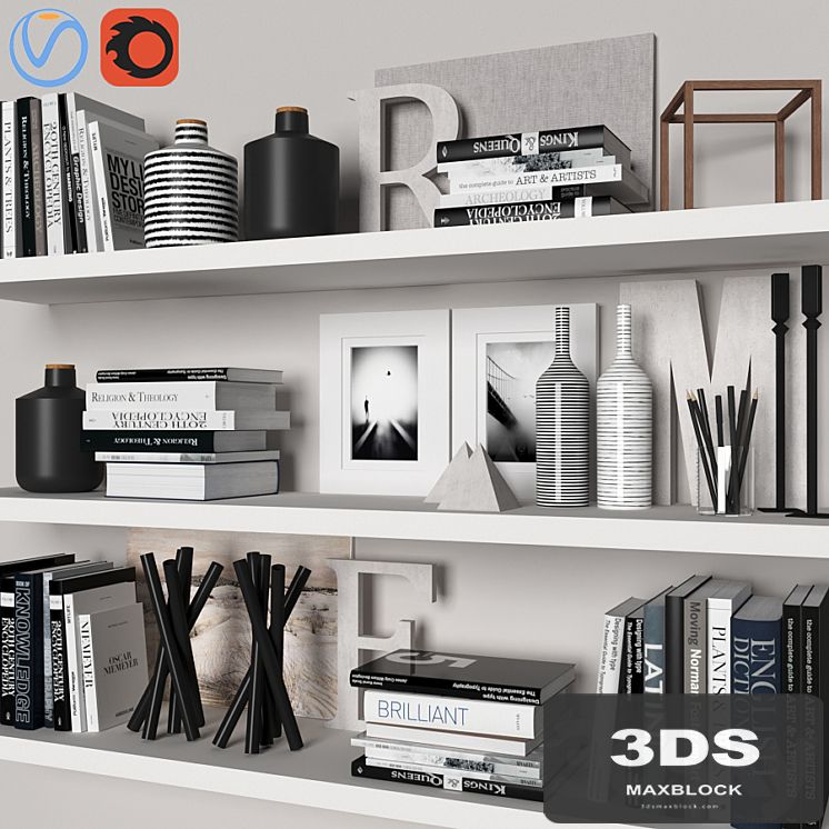 decorative set with books 02