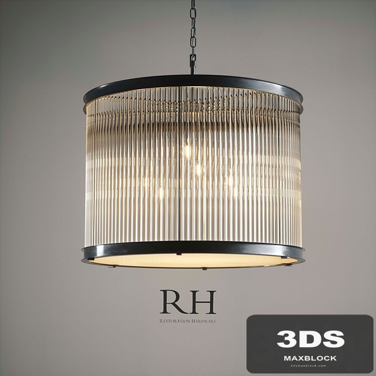 1920S ESSEX CRYSTAL ROD CHANDELIER 36 "