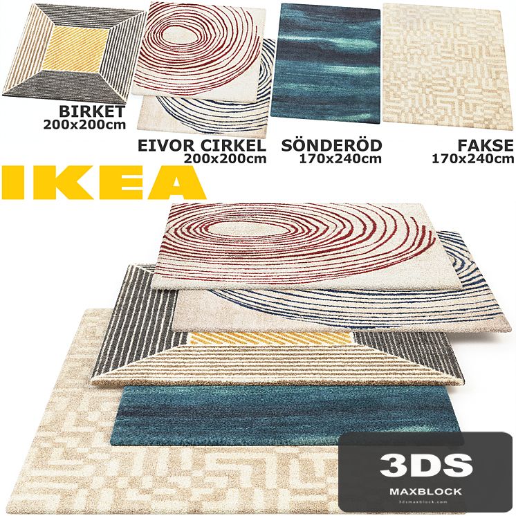IKEA BIRKET, EIVOR CIRKEL, SONDEROD, FAKSE RUG SET