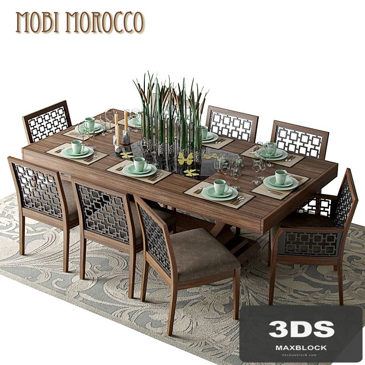 Table with chairs Mobi Dining rooms Morokko