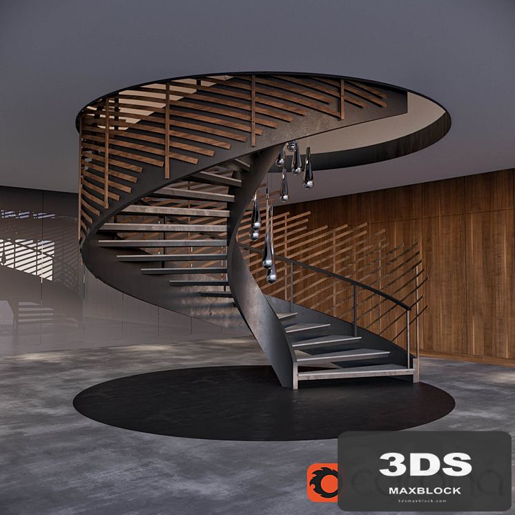 Spiral staircase with installation