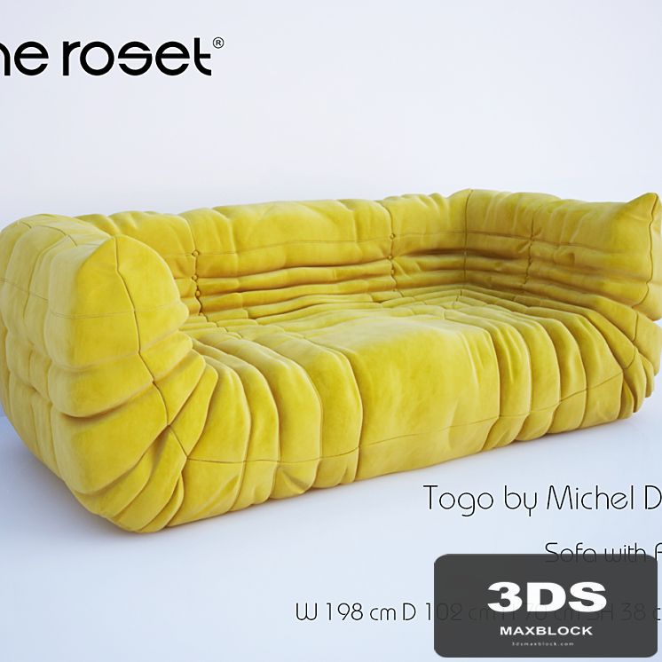 Togo Sofa with Arms by Michel Ducaroy. Ligne Roset.