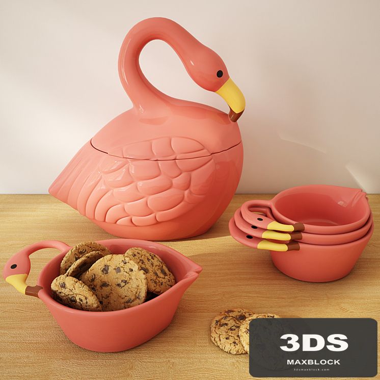Flamingo decor set