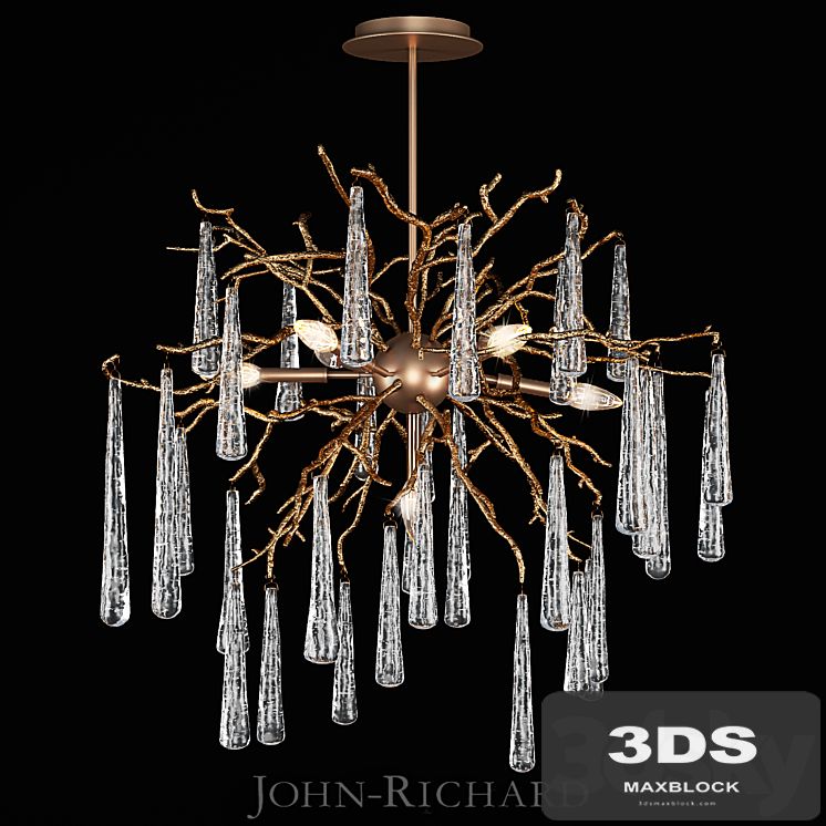 John-Richard Brass and Glass Chandelier