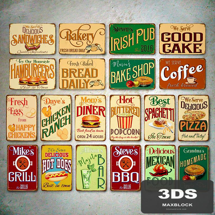 Classic Metal Signs Bar