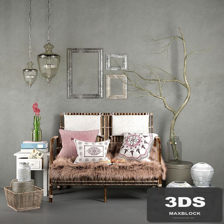 Hubsch interior rattan set