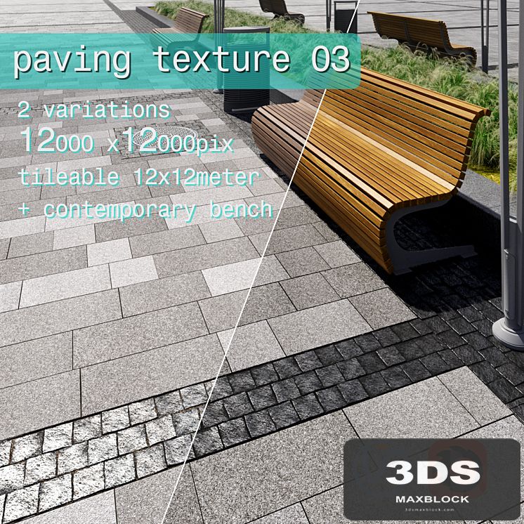 Paving granite plates HR / street furniture 03
