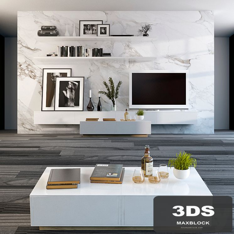 Partition wall with TV