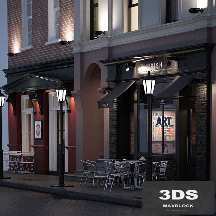 Evening facade for the background