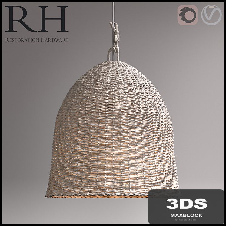RH Seagrass Market Pendant