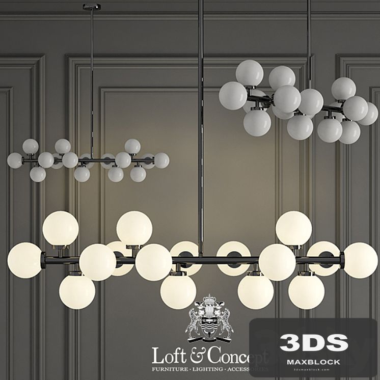 LAMP BUBBLE STIK BLACK CHANDELIER