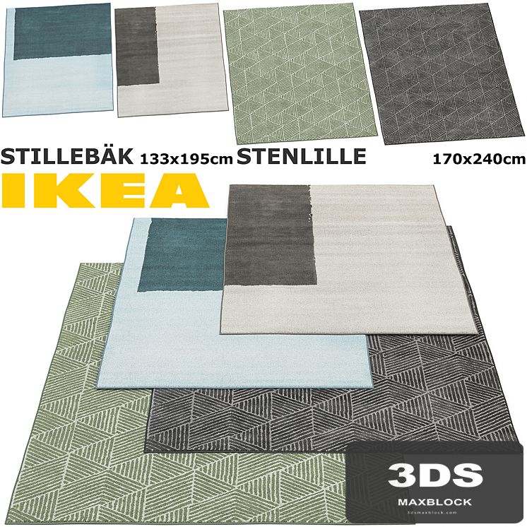 IKEA STILLEBAK, STENLILLE RUG SET