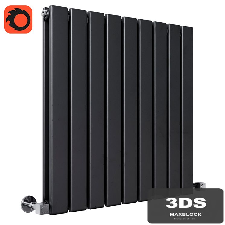 Milano Alpha - Black Horizontal Double Slim Panel Designer Radiator