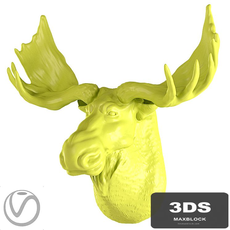 Gypsum moose head